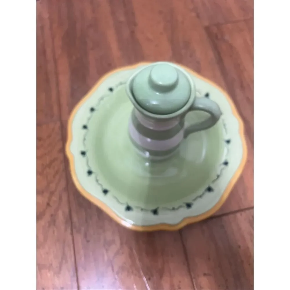 Pfaltzgraff Pistoulet oil cruet and matching plate/saucer